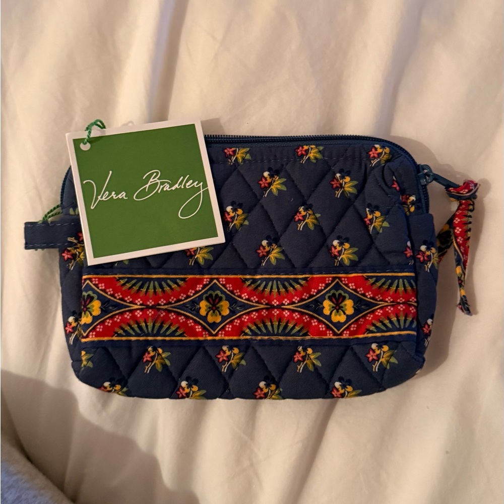 Medium Vera Bradley Makeup Bag in “Emily” Print Retired In 2006 Lined Waterproof